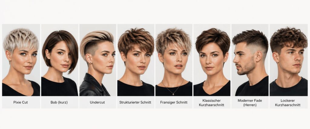 kurzhaarfrisuren damen und herren uebersicht pixie bob undercut fade beispiele