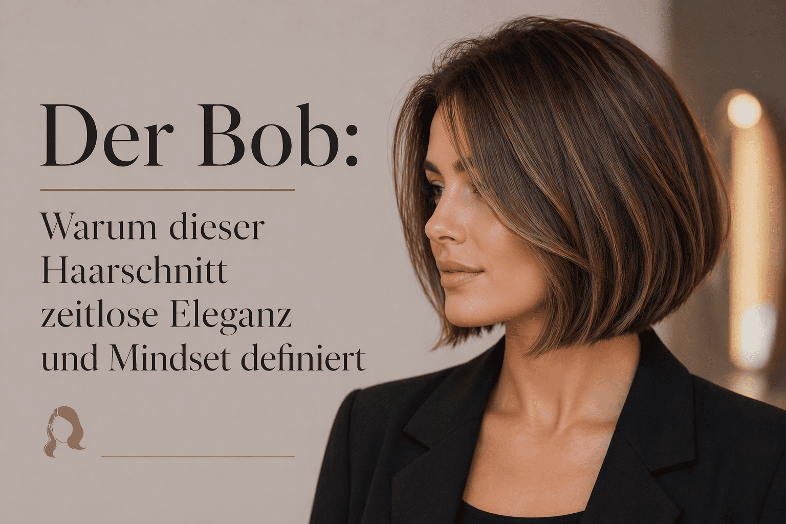 Klassischer Blunt Bob auf Kinnhöhe für feine Haarstruktur zur optischen Verdichtung.